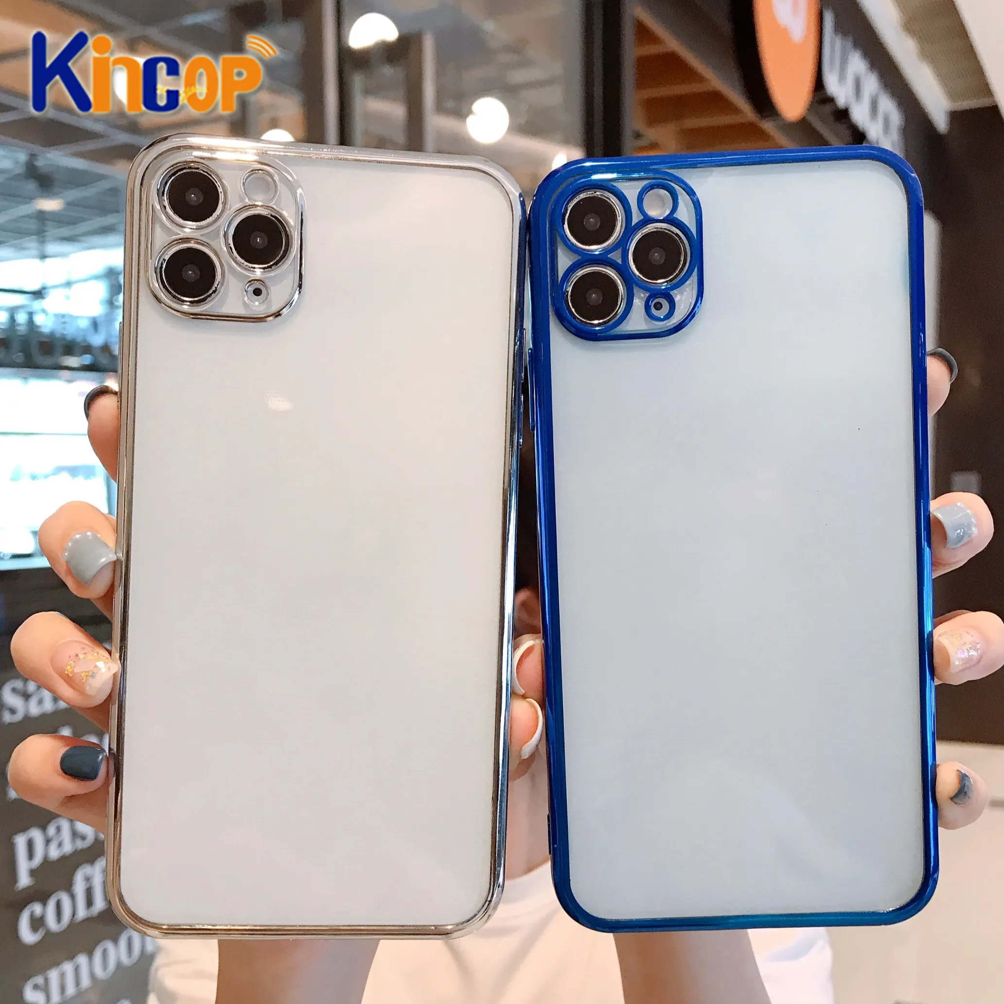 Funda de silicona suave con marco cuadrado chapado para iPhone, cubierta protectora transparente a prueba de golpes con cámara, para modelos 13, 11, 12 Pro, Max, XR, X, XS