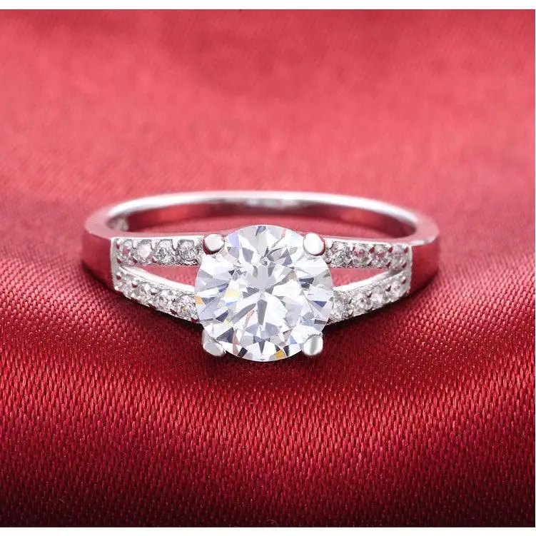 Женское серебряное кольцо, оптовая продажа, однотонное мужское кольцо из натурального камня 2 карата, мужские позолоченные мужские парные кольца с драгоценным камнем 24 карат 18 карат