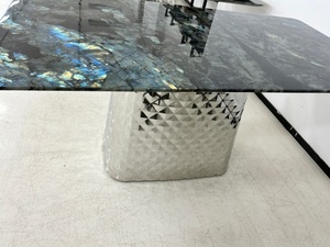 Mesa de comedor de mármol de gama alta con placa de roca rectangular de estilo italiano de nuevo diseño - Product Image 6