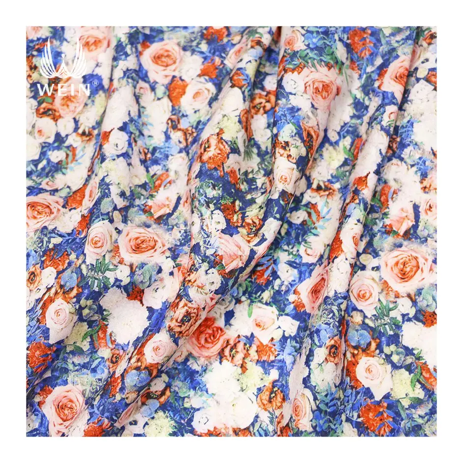 WI-A05 alta qualità traspirante floreale stampato digitale morbido Chiffon Georgette tessuto per donna abito Chiffon tessuto stampato