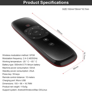 W2 Voice air mouse 2.4G Senza Fili di Voce di controllo remoto Gyro Sensing Universale Air Mouse IR Learning Tastiera Per MINIPC TV Box W2 - Product Image 4