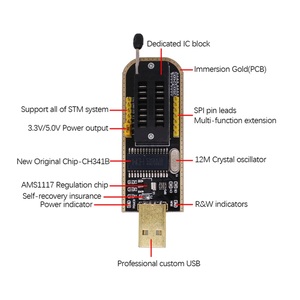 CH341B 24 25 Series EEPROM Flash <strong>BIOS</strong> CH341 USB Programmer Module + SOIC8 SOP8 <strong>Test</strong> Clip For EEPROM 93CXX / 25CXX / 24CXX - Product Image 3