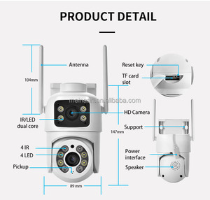 2 ekran 4MP 2K kablosuz WiFi akıllı ev Video gözetim IP PTZ güvenlik kamerası ICSee 360 açık çift Lens WiFi güvenlik kamerası - Product Image 2