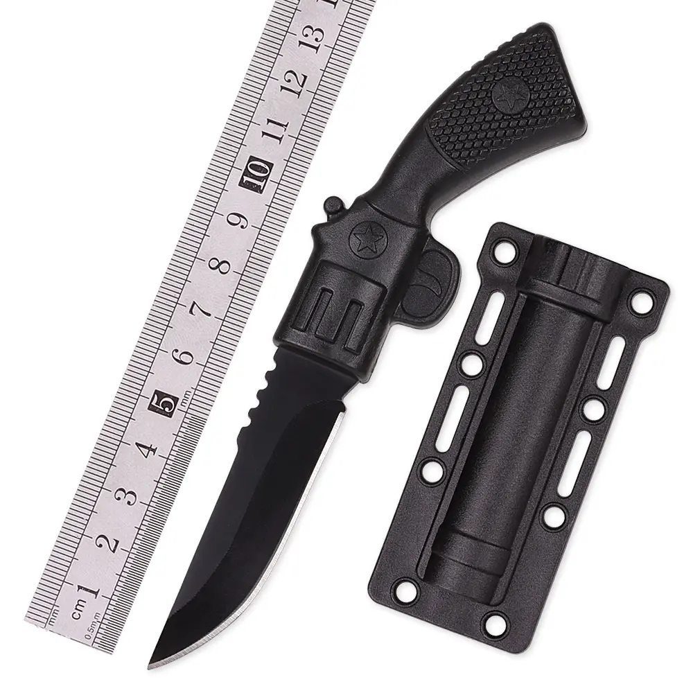 Benutzer definierte OEM Großhandel Black Gun Shaped Knife Falt tasche Geschenk messer mit Kydex-Scheide