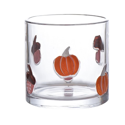 Barattolo Decorativo di Halloween in Vetro a Forma di Zucca e Fungo per Candele
