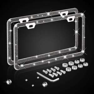 Chất lượng cao New Car Styling Bling long lanh đá quý Rhinestone Giấy phép số tấm khung với giá nhà máy - Product Image 3