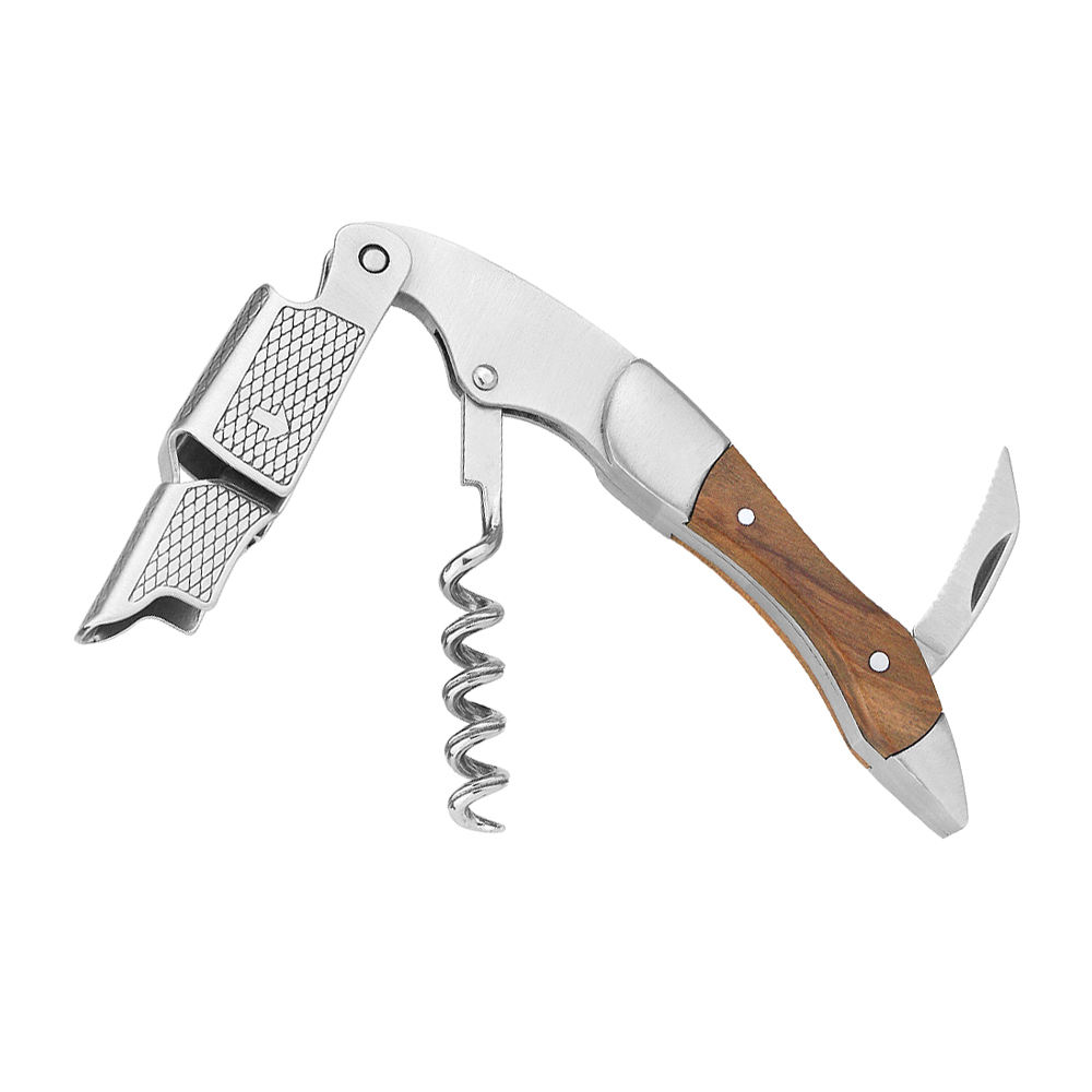 Olive Wood Wine Corkscrew With Stainless Tip