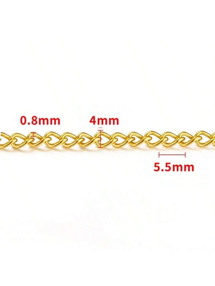 Vacuum gold tail chain 0.8x4x5.5mm
