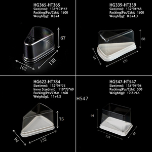 PET plastik süper temizle cheesekek sandviç konteyner Mini kutu şeffaf plastik tek ekmek kek dilim konteyner - Product Image 3