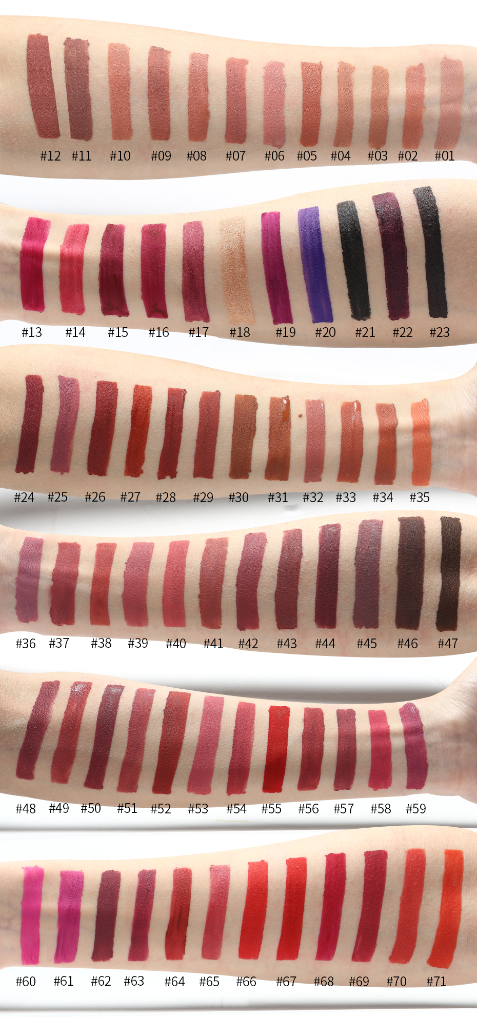 71 couleurs matte