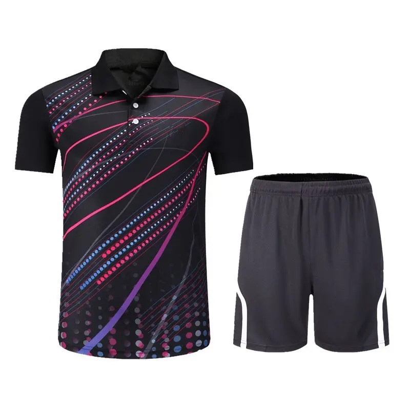 Ensemble d'impression par Sublimation et personnalisable, vêtements de Tennis de table à manches courtes, à séchage rapide, vente en gros,