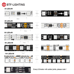 Fabrik preis 12V WS2811 5m 30 48 60 96 144 Leds pro Meter Adressierbarer programmier barer digitaler RGB-Pixel-LED-Streifen