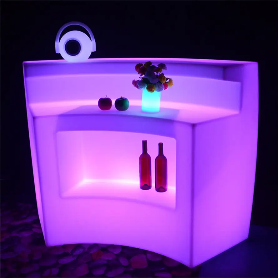 Comptoir de bar en plastique à led, boîte de nuit, extérieur, portable, moderne, éclairé