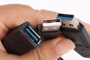Black Color <strong>USB</strong> <strong>3.0</strong> Female to USB3.0/2.0 Dual Male Extra Power Data Cable Y <strong>Extension</strong> Cord for 2.5&quot; Mobile Hard Disk - Product Image 3