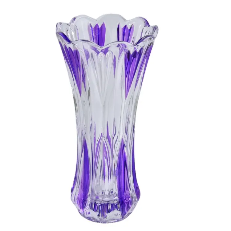 Venta al por mayor cristal Murano S tamaño florero gran oferta nórdico relieve vidrio jarrones flores frescas contenedor Vaso De Vidrio