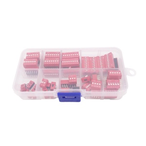 45Pcs/lot 2 54mm Pitch 1 2 3 4 5 6 7 8 9 Channel <strong>Way</strong> <strong>on</strong> Off Slide Type DIL Flat Dial Switch Red DIP Toggle Switch - Product Image 5