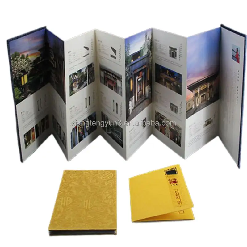 Pabrik profesional kustom Leaflet cetak cetak Offset Foil Flyers desain buku brosur cetak