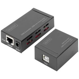 Digitus USB 2.0-Adapter [1x USB 2.0, USB 2.0-Buchse B, RJ45-Buchse, RJ45-Buchse 8 p8c-4x USB 2.0, U (940910789740) - Product Image 1