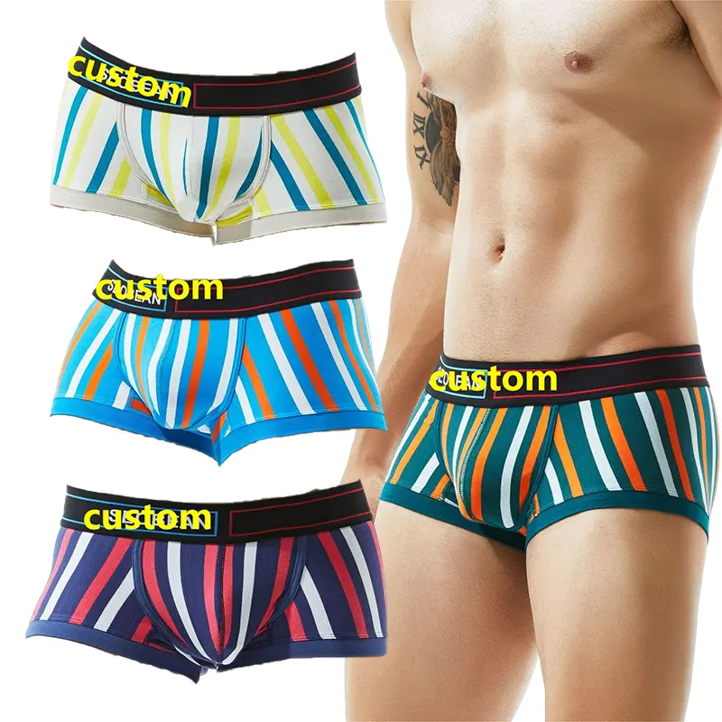 Shorts casuais masculinos personalizados, calcinha solta de cor sólida, de flecha, roupa interior 100%