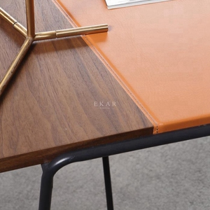 Mesa de estudio de diseño Simple, mueble de madera de nogal con cajón para el hogar y la Oficina - Product Image 4