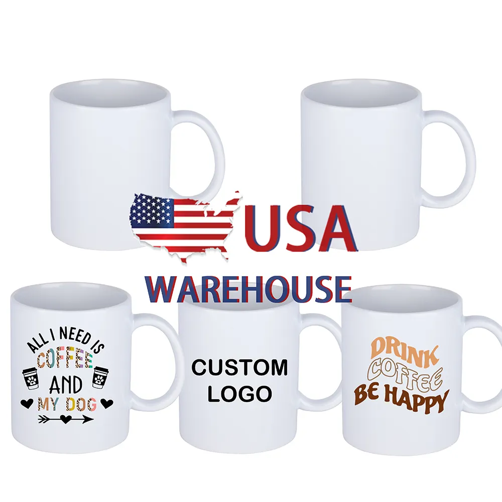 USA Warehouse 11 oz Sublimation Mug Ceramic 15 oz Blanks Sublimation Ceramic Coffee Mugs Travel Mug with Handle