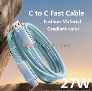 渐变颜色27W USB C型至C型编织快速充电电缆，适用于Iphone 15/16 Pro Max - Product Image 4