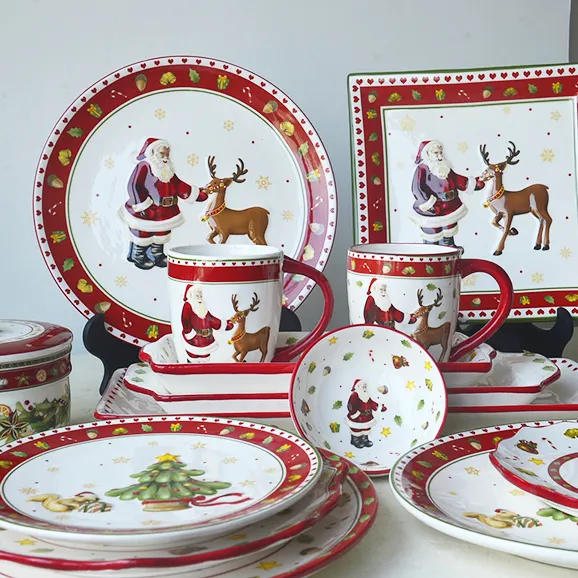 Natale nuovo inverno benedizione regalo di natale per regalo fidanzata decorazione domestica ornamenti natalizi set in ceramica americana