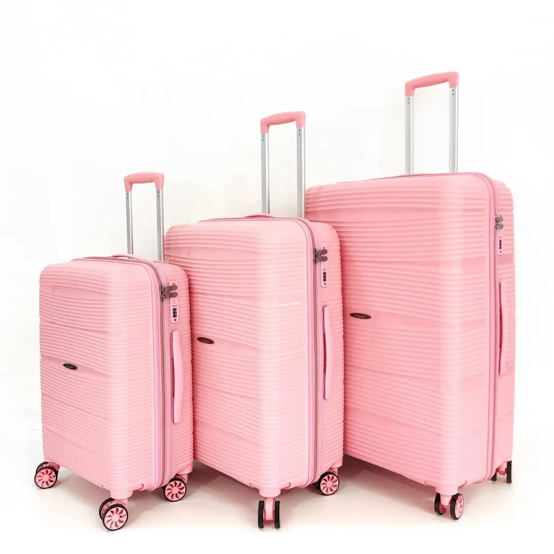 Fábrica Personalizada PP Malas Super Leve Trolley Carry-Ons Conjuntos De Bagagem De Viagem para Homem e Mulher