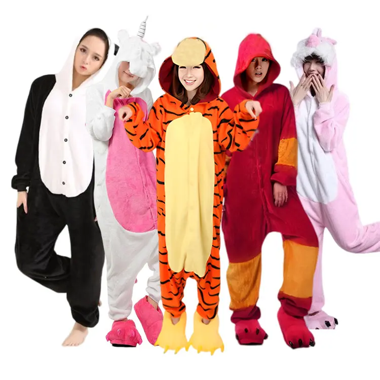 Adultos Animal Onesie Unicórnio Pijamas Conjuntos Pijamas Mulheres Homens Inverno Unisex Anime Trajes Crianças Totoro Dos Desenhos Animados Pijamas de flanela