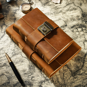 Diario Vintage in vera pelle Hand Ledger combinazione Lock cancelleria regali Top Layer quaderno in pelle bovina quaderni aziendali personalizzati - Product Image 2