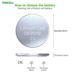 Yohcell hiệu suất cao CR2016 DL2016 ECR2016 3V lithium nút di động Pin cho đồng hồ điều khiển từ xa thiết bị điện tử và đồ chơi - Product Image 4