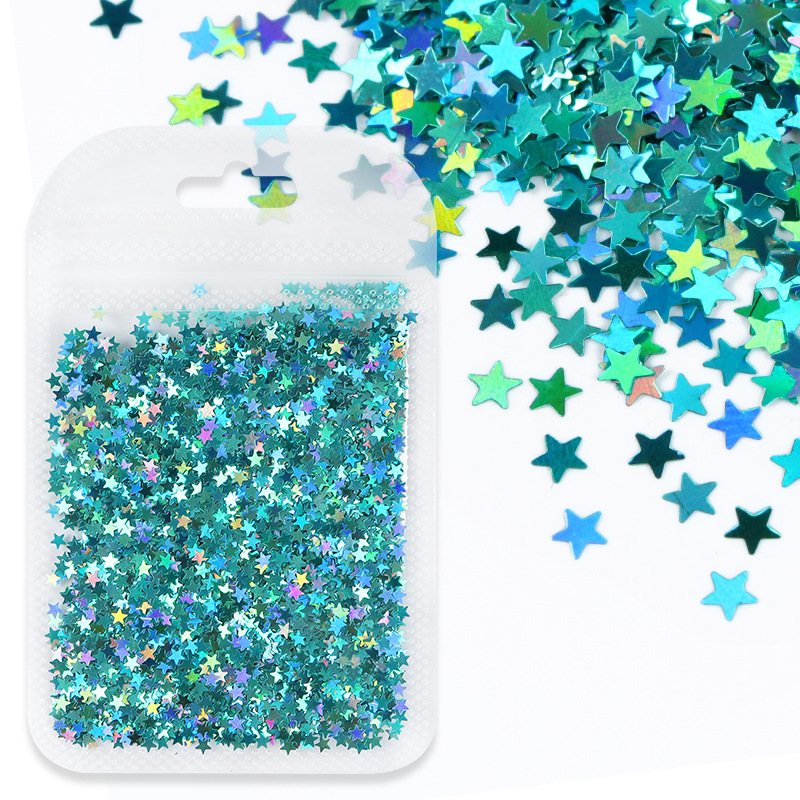 2g estrella pequeña en bolsa hueso transparente-azul turquesa-8