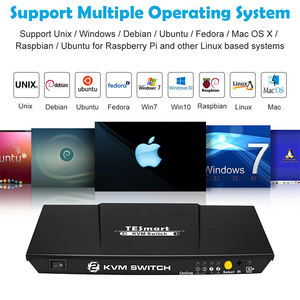 TESmart 2X1 Video Switcher HDMI KVM Switcher <strong>Use</strong> <strong>Keyboard</strong> <strong>Mouse</strong> Control 2 <strong>Computers</strong> 4k Usb Auto Switches KVM Switch - Product Image 4