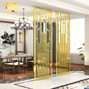 佛山装饰金不锈钢隔墙设计现代屏风房隔断客厅隔板 - Product Image 5
