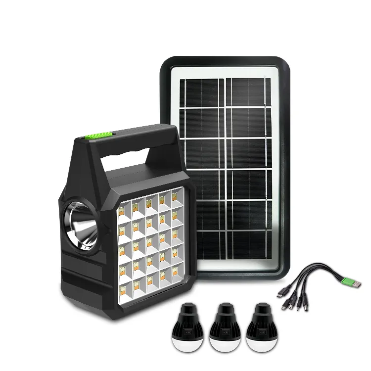 Preço de fábrica Mini Portátil Led Work Flood Light Kit Power Camping System Energia Lâmpada Solar Sistema De Iluminação Com 3 Lâmpadas