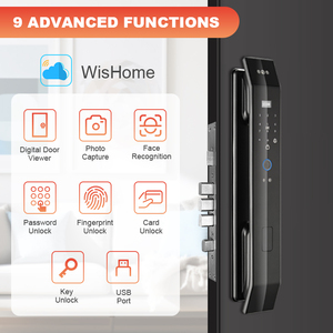 Tuya App Wifi riconoscimento facciale digitale serratura biometrica impronta digitale RFID in tempo reale Intercom Smart serratura porta con fotocamera - Product Image 2