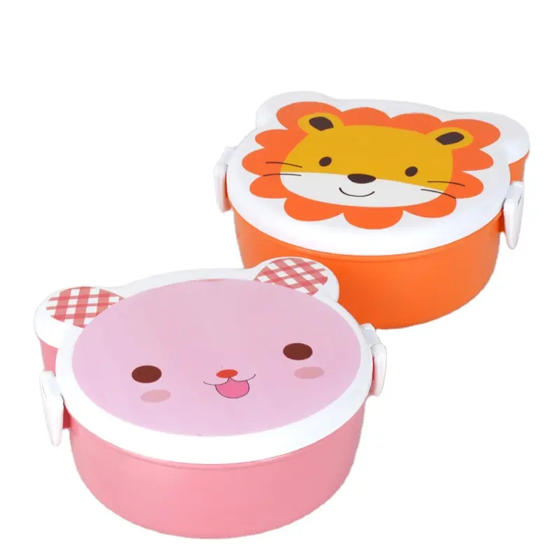 Contenitori in plastica senza Bpa scatola per alimenti per bambini con coperchio ciotola per Snack Cartoon Bento Box per bambini necessità quotidiane