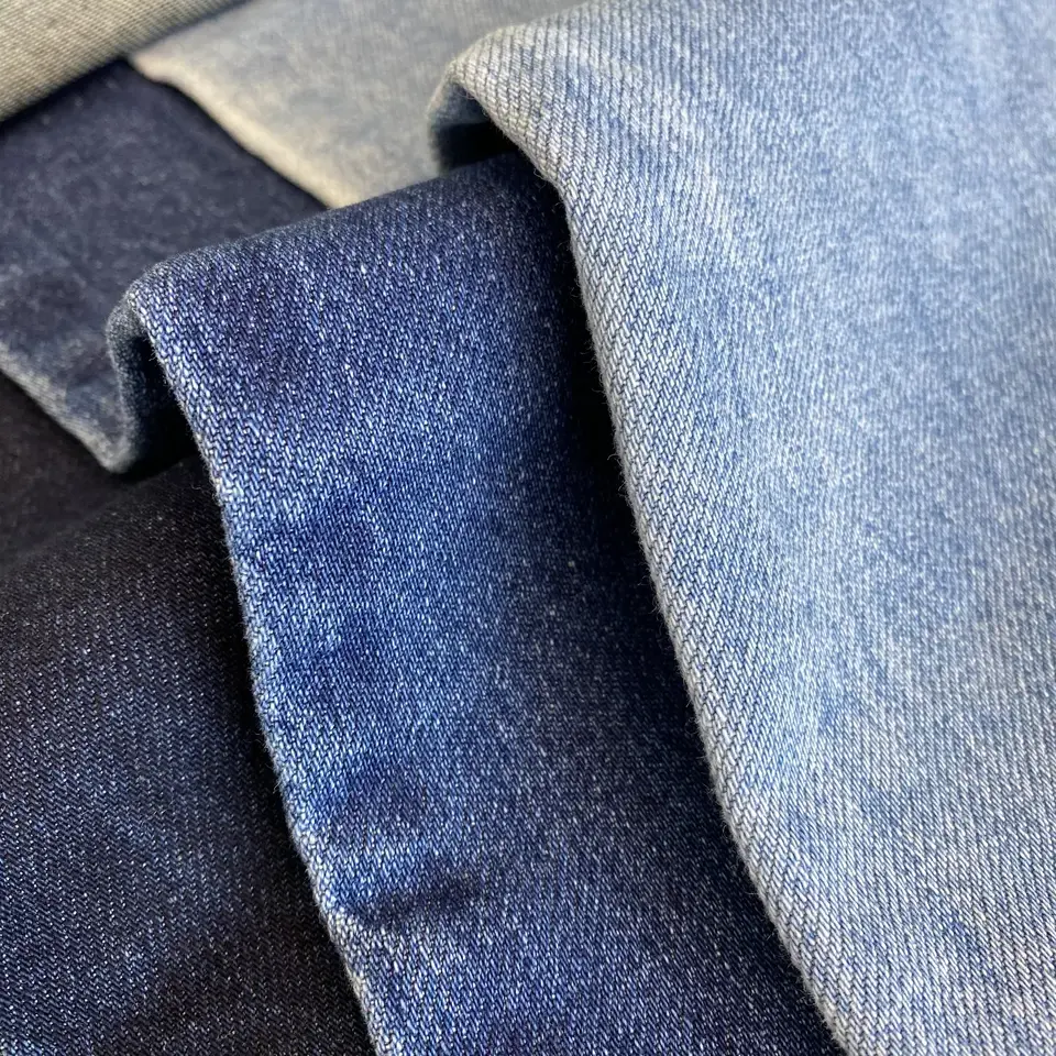 Algodão lavado denim fino 4.1oz camisa peso leve denim tecido