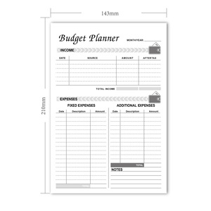Taccuino del pianificatore di Budget con memorandum di data senza etichetta con copertina rigida in carta materiale diario blocco per promemoria - Product Image 4