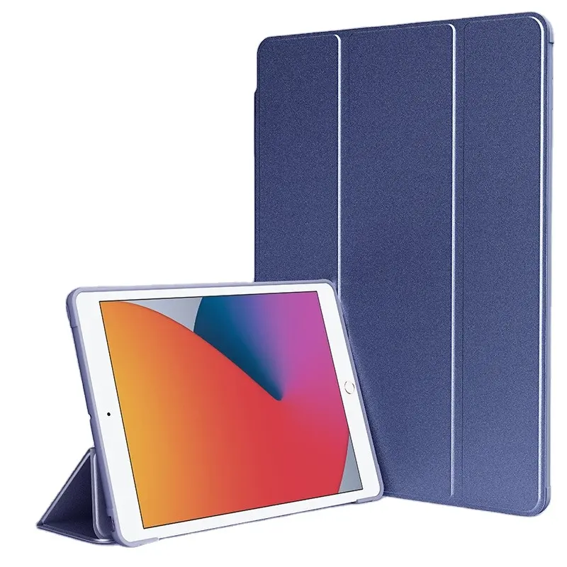 Étui triple en cuir synthétique souple pliable pour tablette intelligente de réveil automatique et de sommeil pour iPad Mini 5 iPad Pro 12.9 pouces
