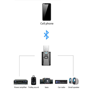 T7-4 Blue tooth <strong>audio</strong> adapter supports USB/AUX <strong>audio</strong> dual <strong>output</strong> mode BT 5.0 receiver - Product Image 3