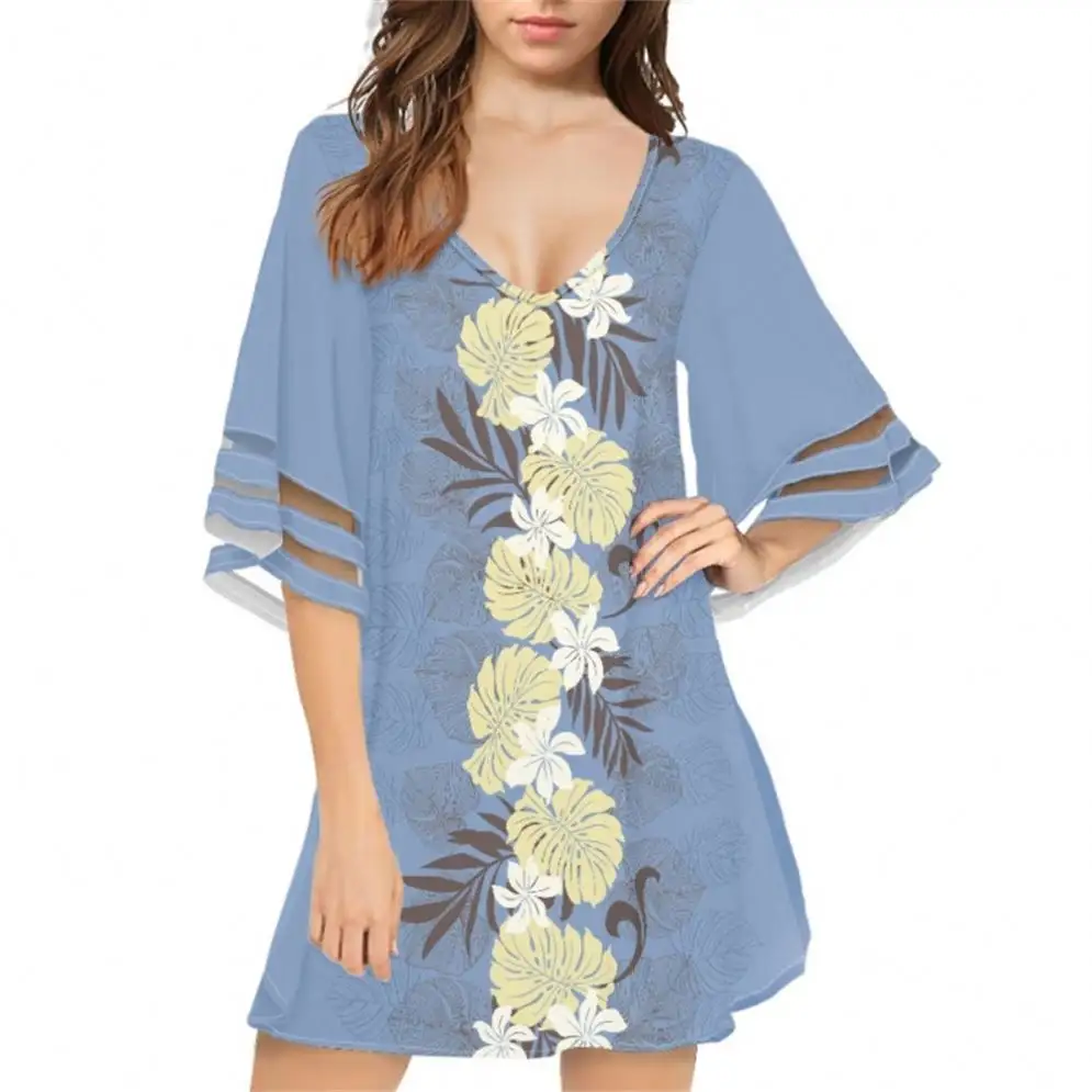 High Quality Summer Chiffon Beach Cover Up for Swimwear Print On Demand Sexy Party Casual Dresses Dropshipping Clothing Women