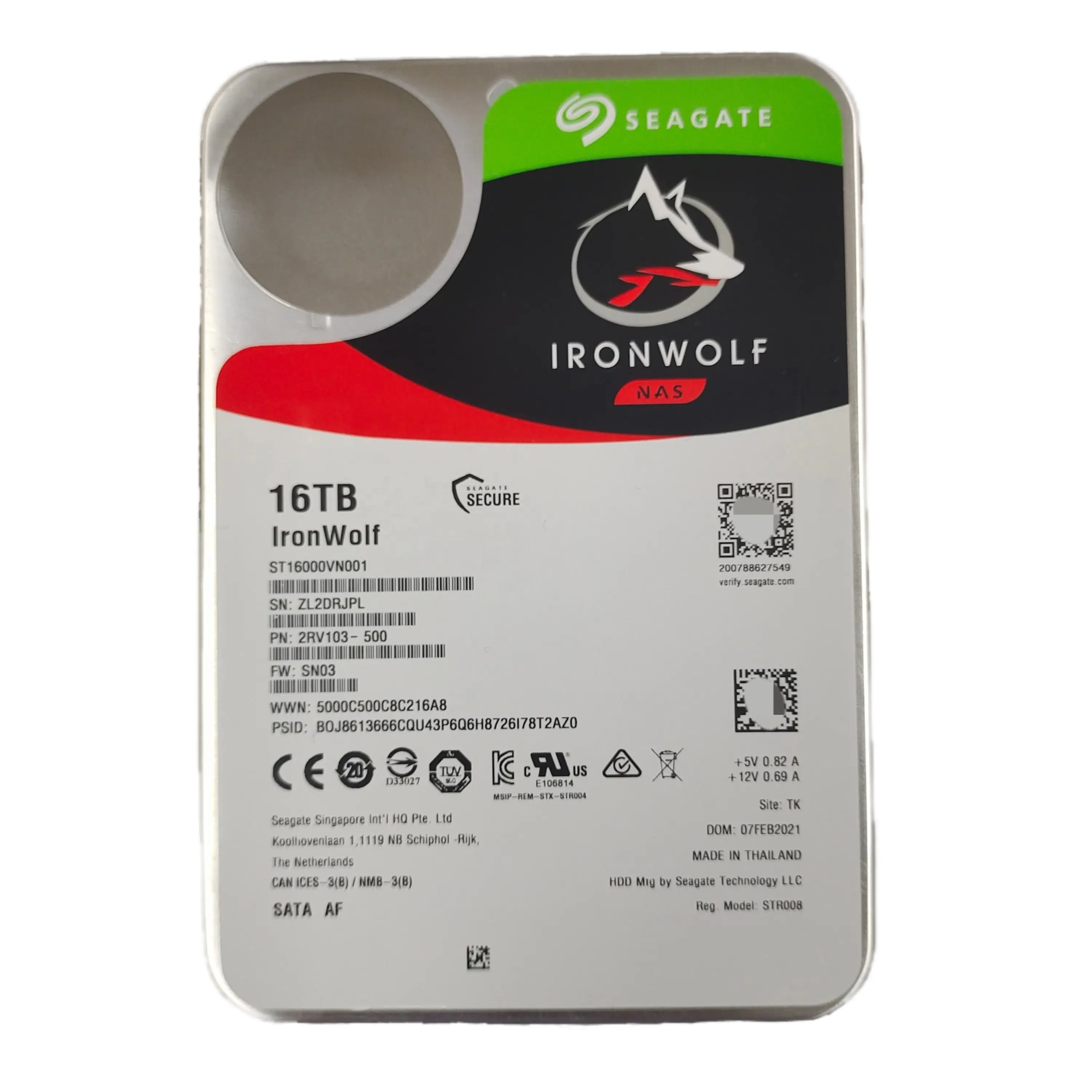 hot sale Sea gate 16TB Iron Wolf ST16000VN001 256MB 3.5" (8.9cm) SATA 6Gb/s 7200RPM HDD SATA AF hard drives