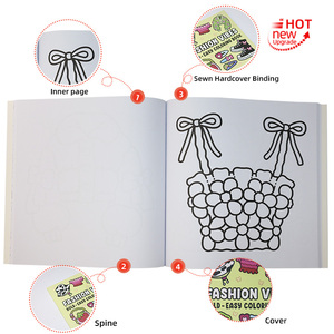 Nuevo producto de fábrica, servicio de impresión de patrones personalizados, cubierta suave, libro para colorear para niños, libro para niños de actividades preescolares dibujado a mano - Product Image 2