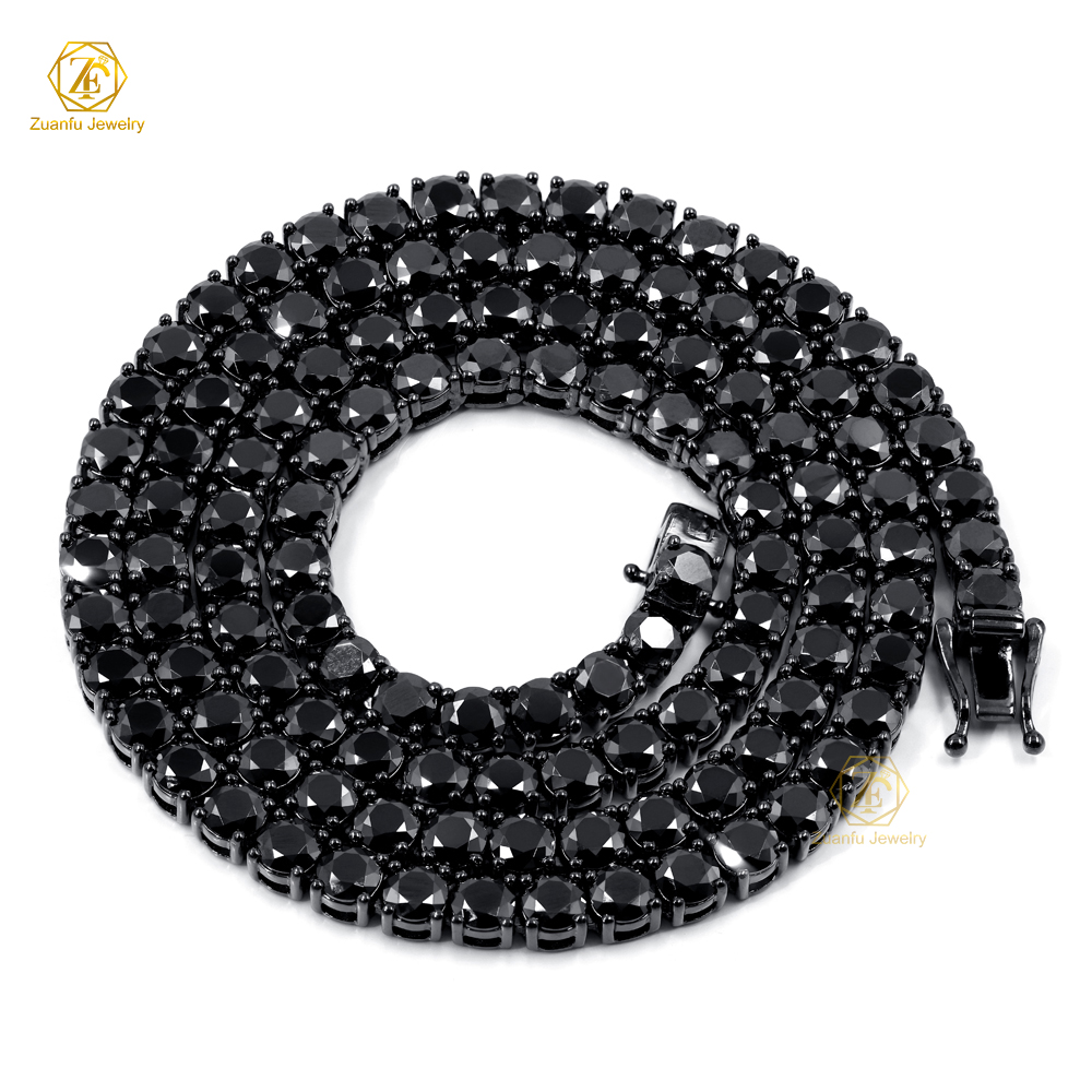 Chaîne tennis en moissanite noire