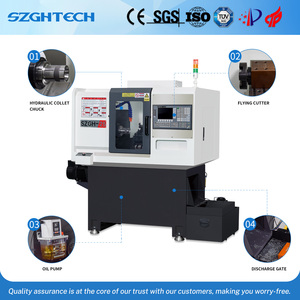 Máquina de torno cnc min económica de 2 ejes, proceso de metal con control