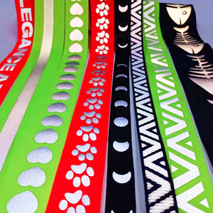 Gacent Factory <strong>Custom</strong> High Visible Reflective <strong>Elastic</strong> Nylon Webbing for Pet Leash Safety Belt Webbing - Product Image 5