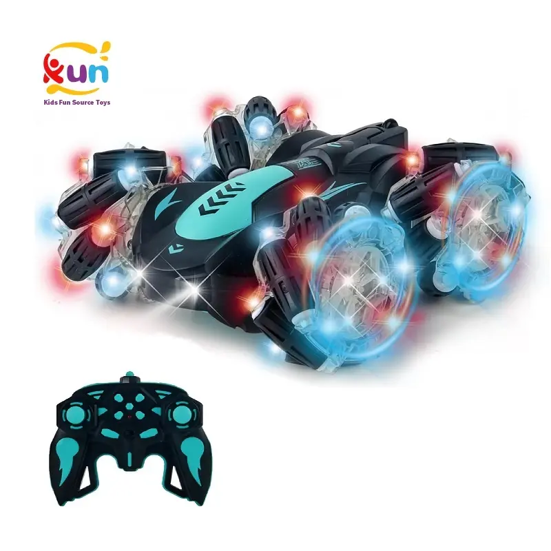 4WD 2.4Ghz Double Sided 360 Rotation Side Drift RC Stunt Cars Toy Remote Control Car Toy with 360 Flips Car for Boys