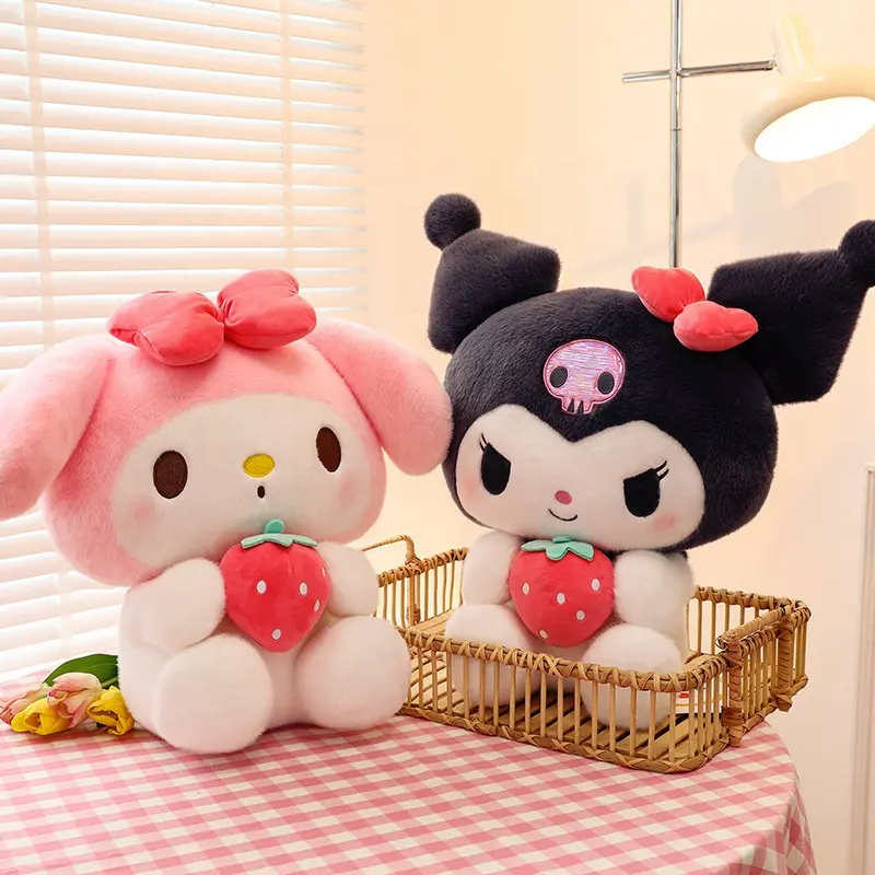 Lovely Soft Strawberry Melody Kuromi Dolls Most Popular Anime Cartoon Figure Plush Toys Kids Girls Gifts