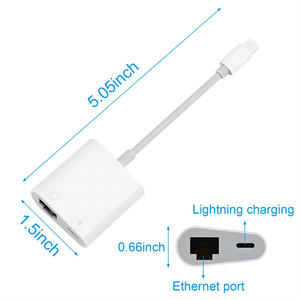 Ethernet LAN <strong>Network</strong> <strong>Adapter</strong> 8pin Apple to RJ45 <strong>Adapter</strong> 2 in 1 with Charge Port for IPhone/iPad/iPod - Product Image 5